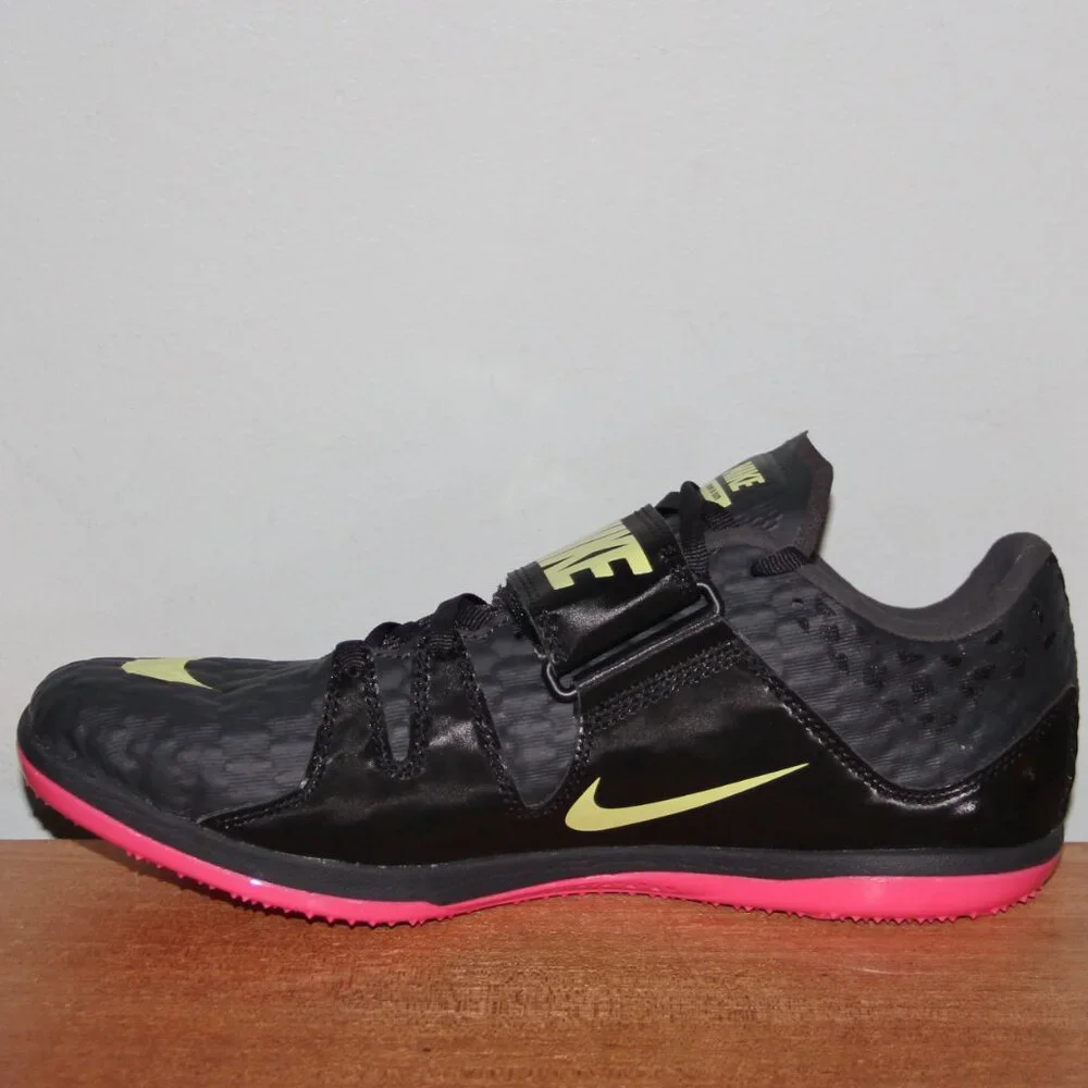 Nike High Jump Elite Track Shoes Men 9 Black Pink Lemon